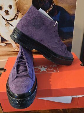 Converse Men Chuck 70 Mid Chukka Boot Chunky National Prm Suede Plum Sz 12 Rare